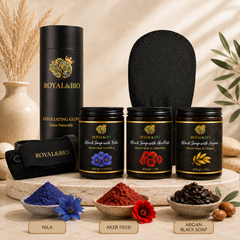 Duo Hammam Royal | Savon Noir + Gant Exfoliant — ROYAL&BIO