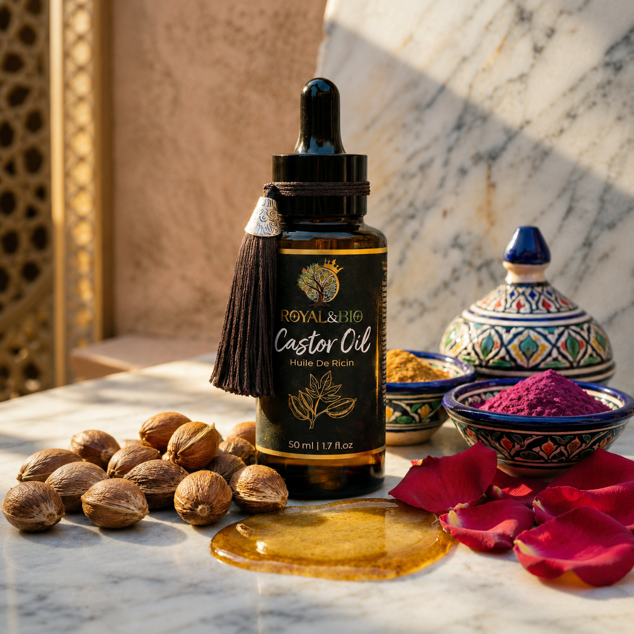 Huile de Ricin Royale | Élixir Cils, Sourcils & Cheveux — ROYAL&BIO