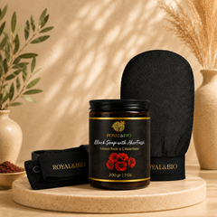 Duo Hammam Royal | Savon Noir + Gant Exfoliant — ROYAL&BIO