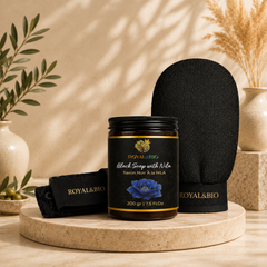 Duo Hammam Royal | Savon Noir + Gant Exfoliant — ROYAL&BIO